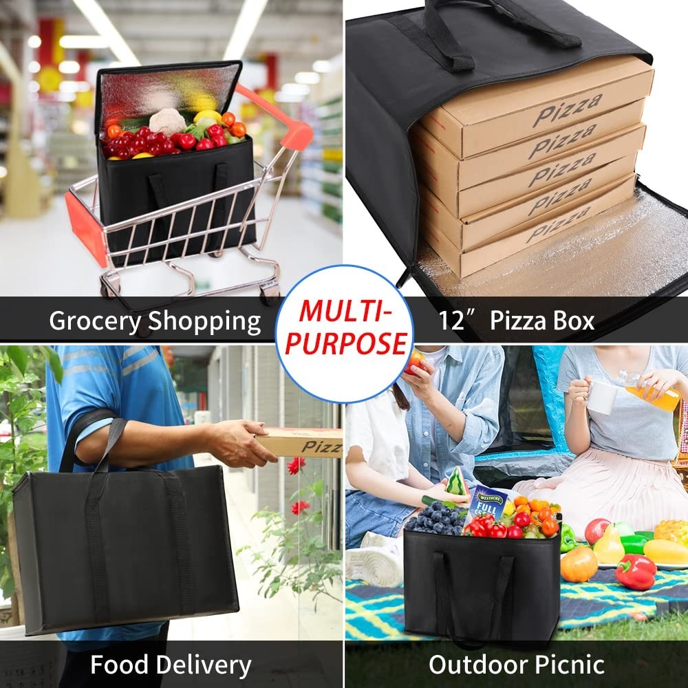 Insulated Reusable Grocery Bags, 16W x 13H x 9D, X-Large Tote Bag for Shoppin…