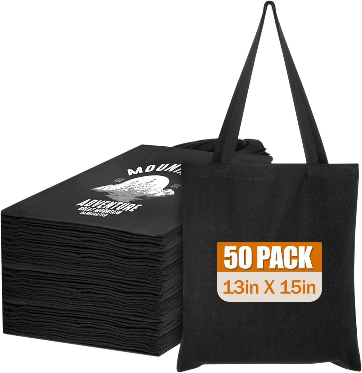 Canvas Tote Bag Bulk for DIY Projects, 13X15 Inches Tote Bags for Grocery Shoppi