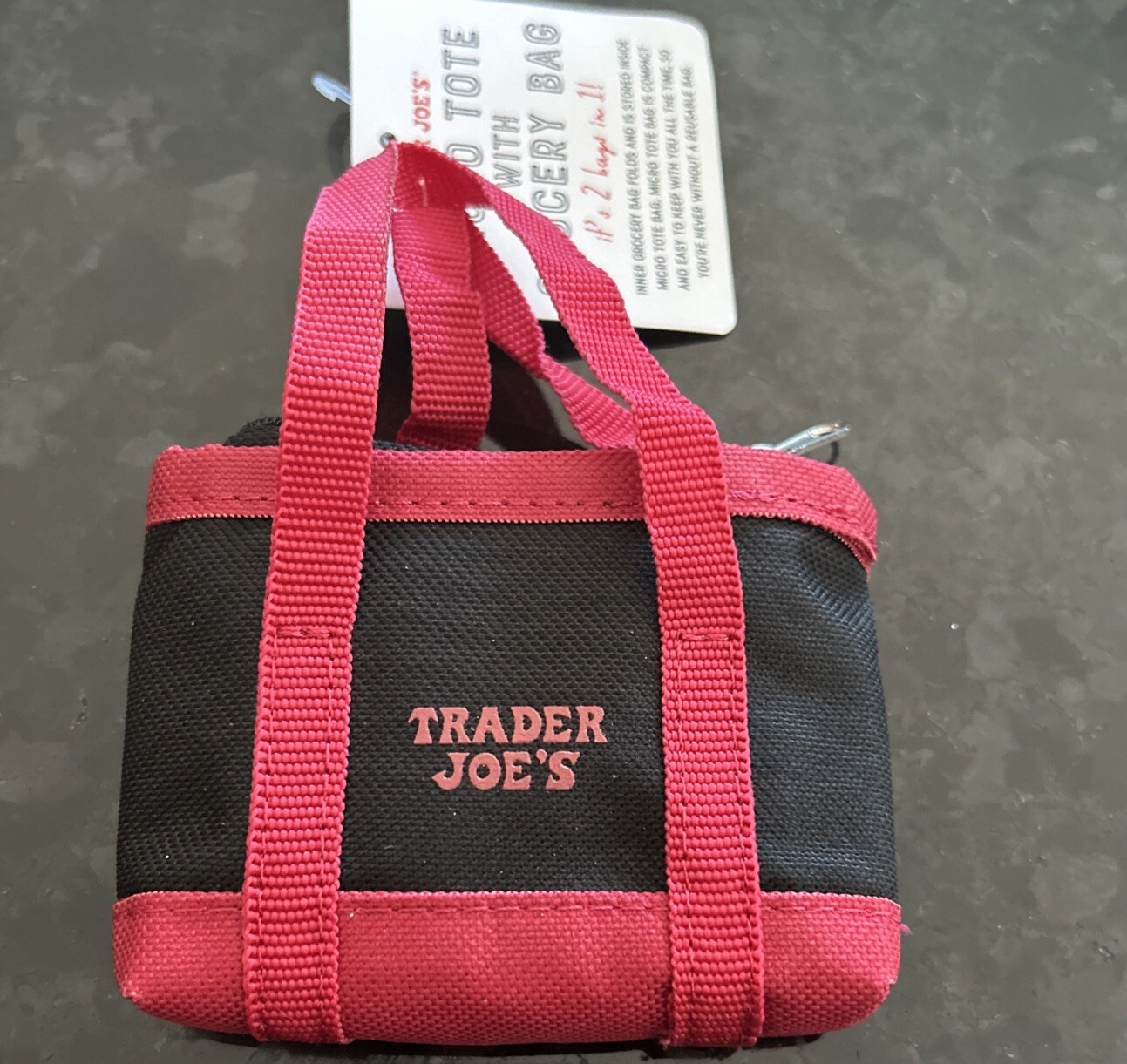 Trader Joe’s Micro Tote with Grocery Bag (2 bags In 1) Mini/New with Tags