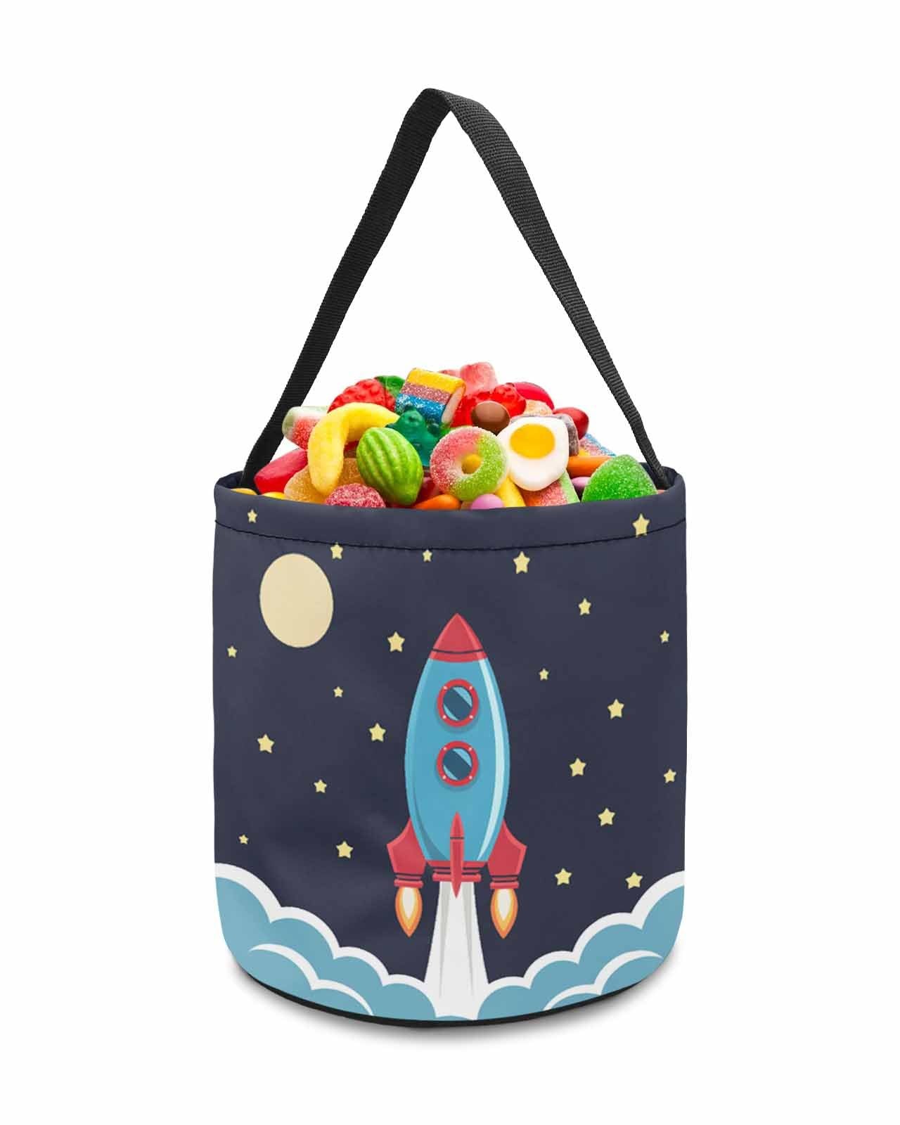 1 Piece Halloween Trick or Treat Candy Bags,Outer Exploration Rocket Spaceshi…