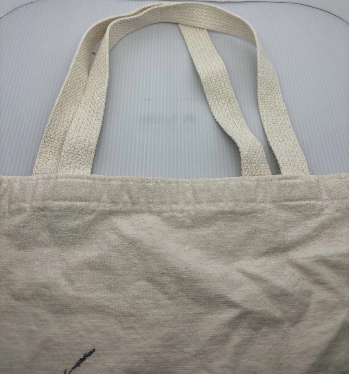 Cloth Bag Reusable Souvenir The FORT Danbury Wisconsin Cream Color 2 Handles