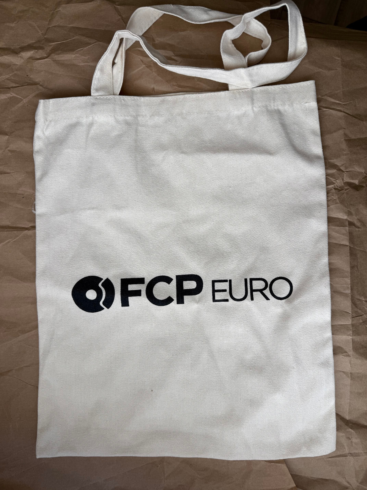FCP Euro cotton canvas reusable shopping bag, 16″ x 13″, NEW