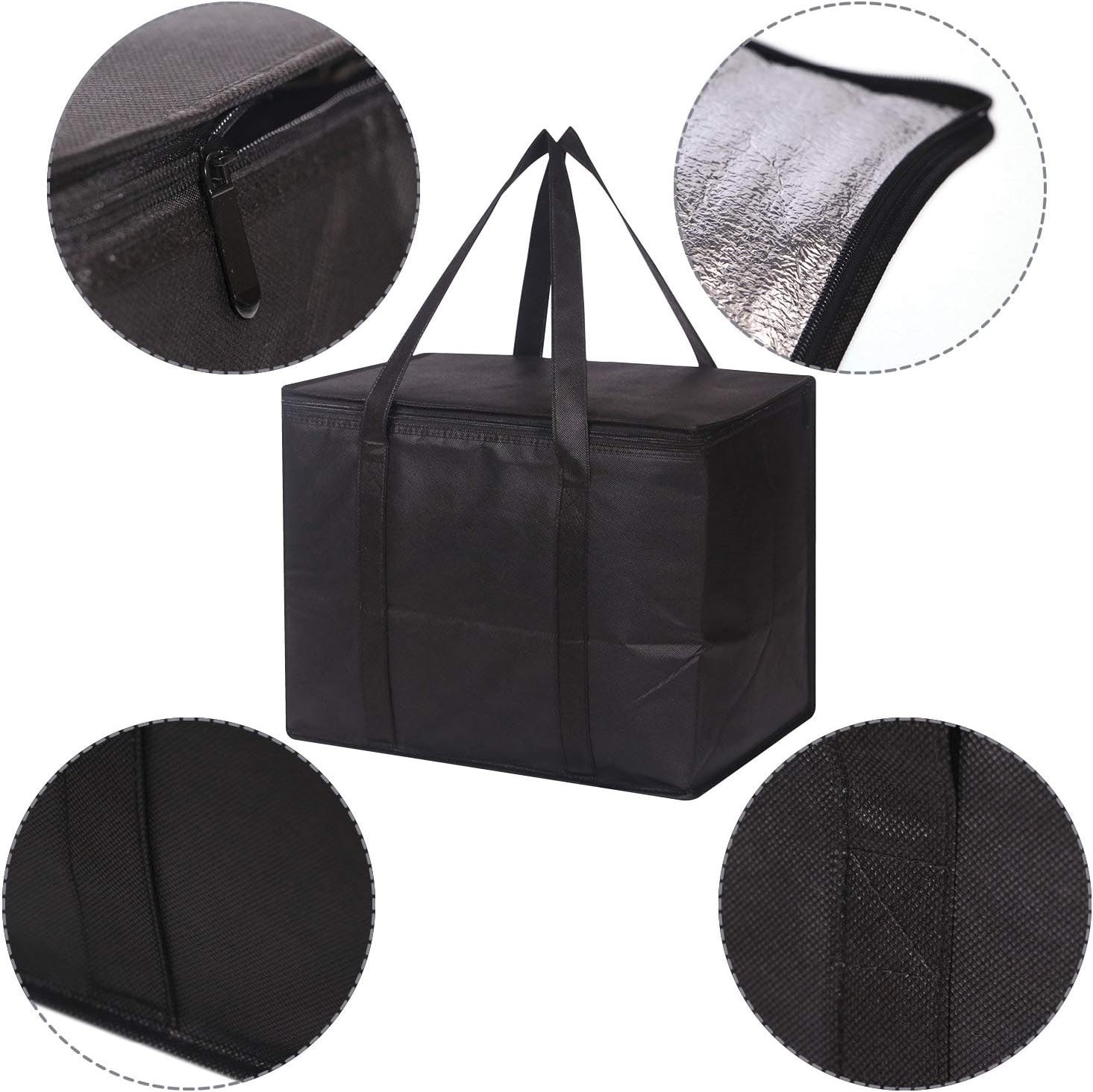 Insulated Reusable Bags with Sturdy Zipper – 4 Pack