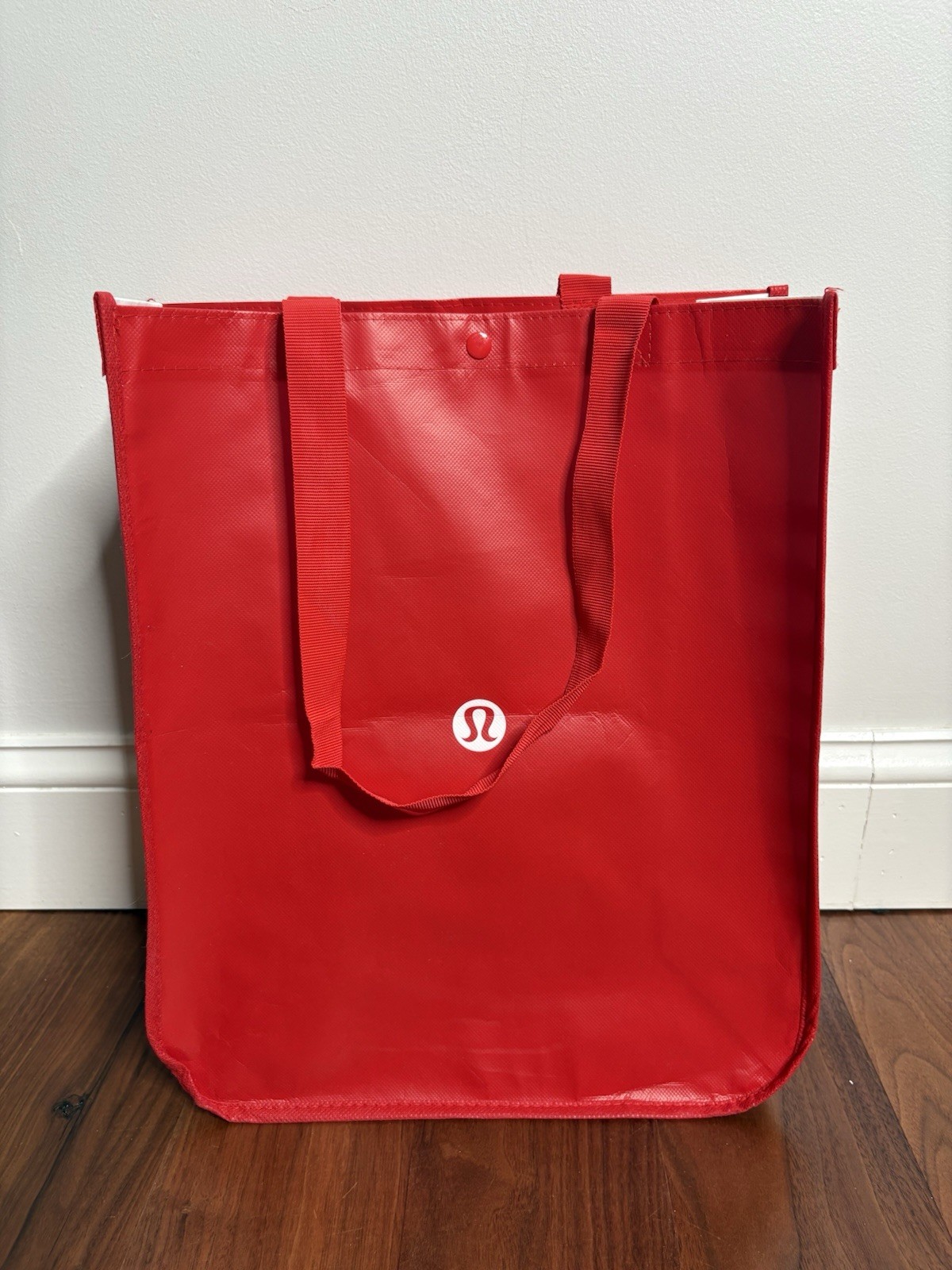 Lululemon Reusable Shopping Bag Large Red And White Logo