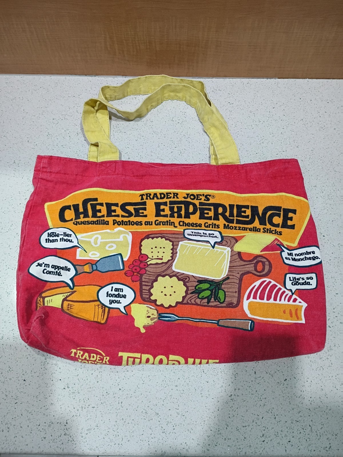 Trader Joe’s CHEESE ADVENTURES Shopping Grocery Tote Bag canvas Washable
