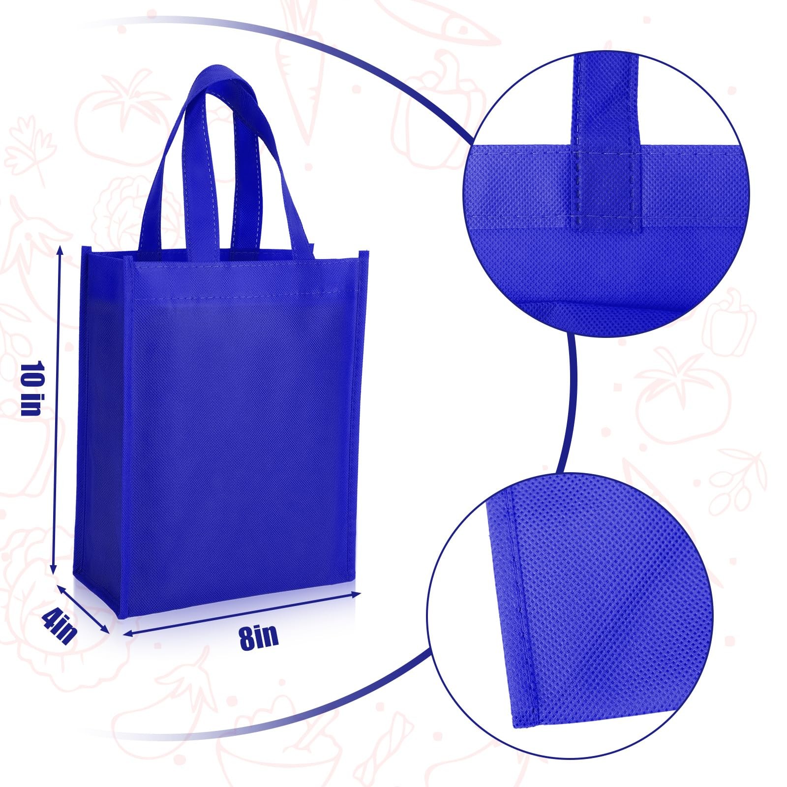 72 Pcs Non Woven Tote Bags Bulk, Reusable Large Gift Bags with Handles, Groce…