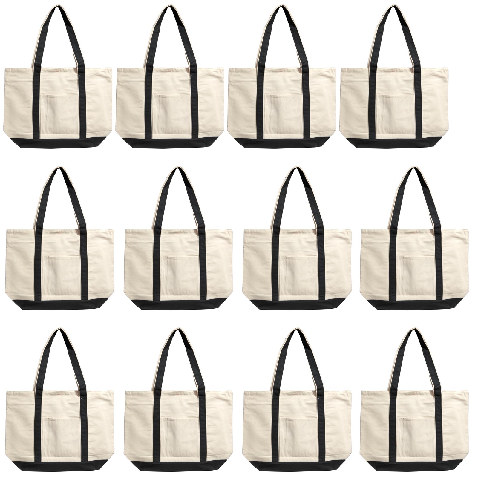 NS5342-12 NOVASTILE 100% Cotton Canvas Large Tote Bags 12oz, Reusable Shoppin…