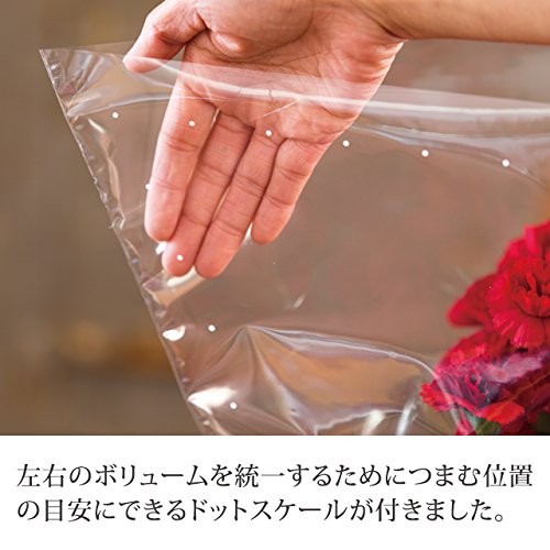 HEADS BKF-OPCM Transparent OPP Pot Bags Made in Japan 50 count W620 x D140 x