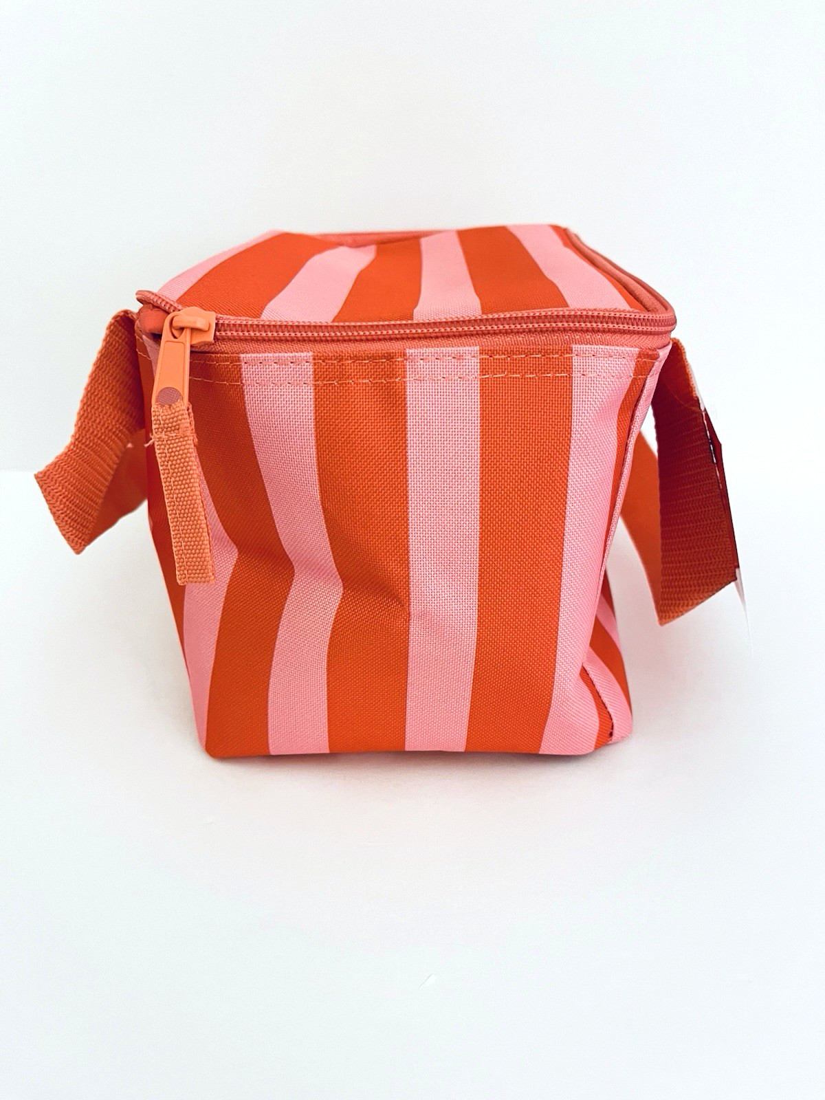 Trader Joe’s Striped Mini Insulated Tote Bag 2026 New Pink Red Stripes NWT