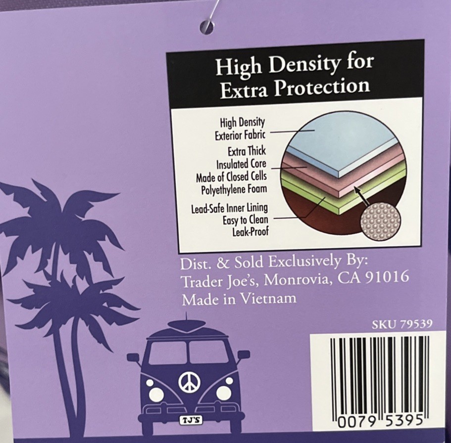 Trader Joe’s 8 Gallon Purple Reusable Bag Cooler Large Insulated Tote Lavender