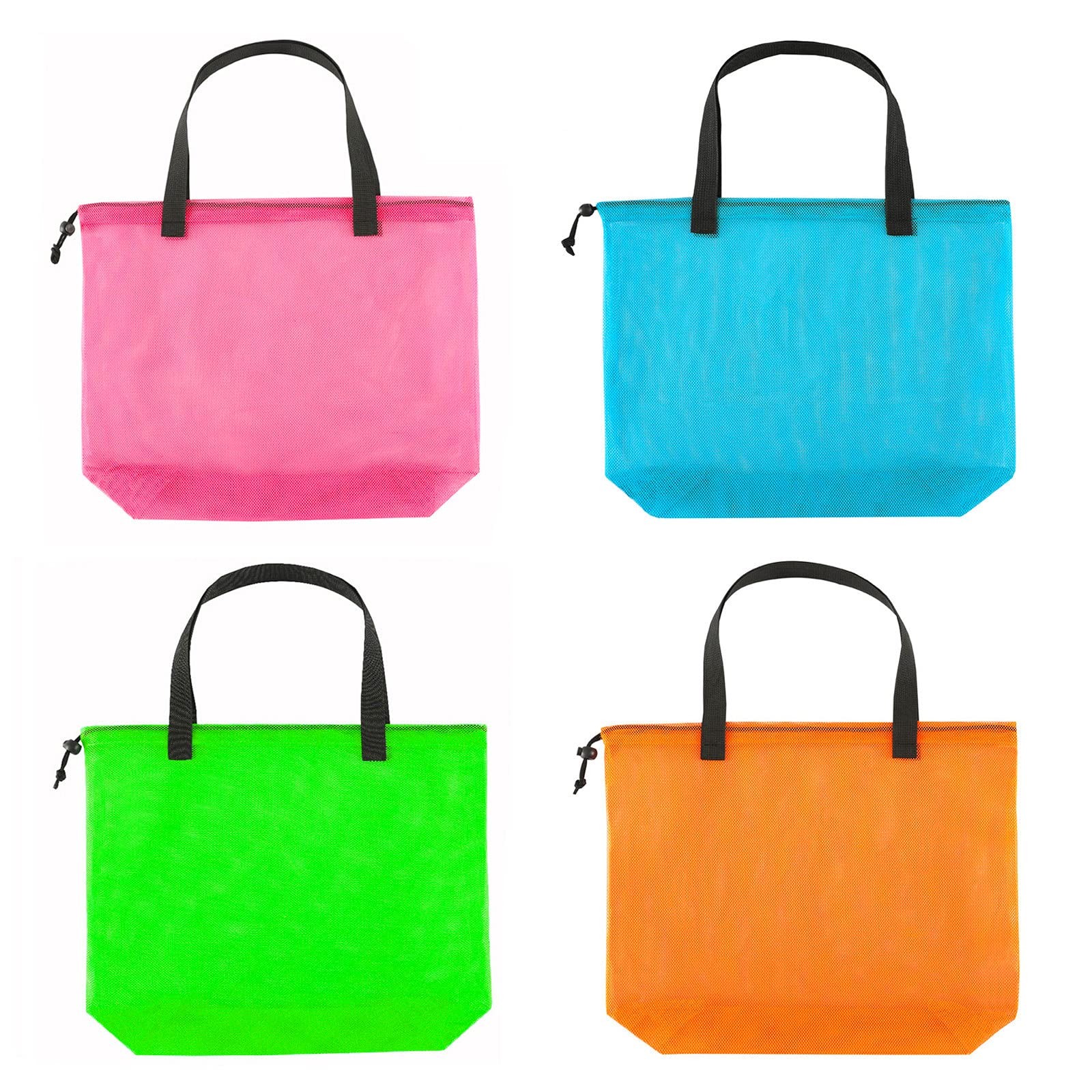 hsmyank 4Pieces Cute Mesh Pool Tote Bags,Mesh Beach Bags With Drawsting For S…