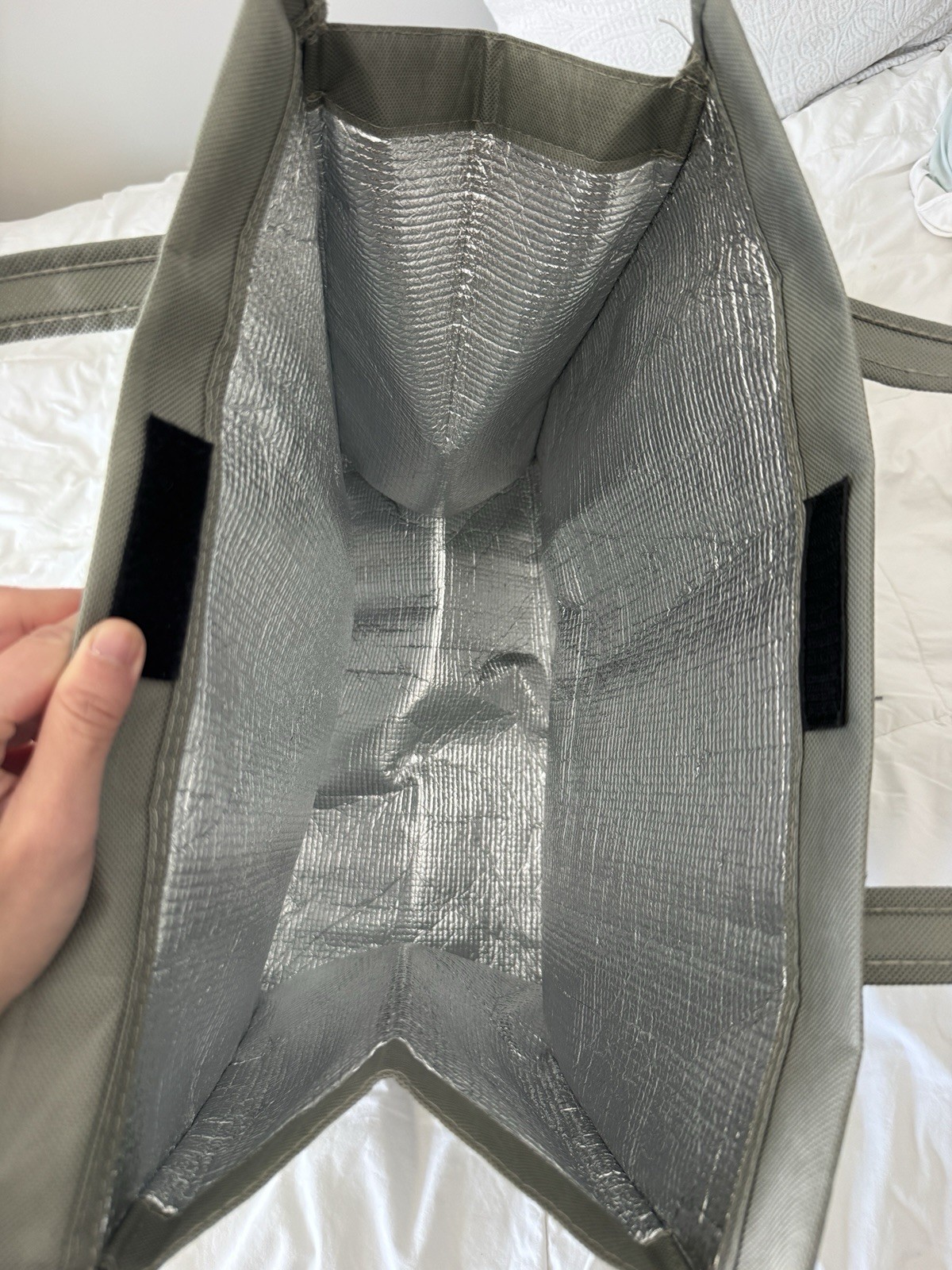 Lotus Insulated Trolley Tote Bag Gray Reusable Grocery Cooler