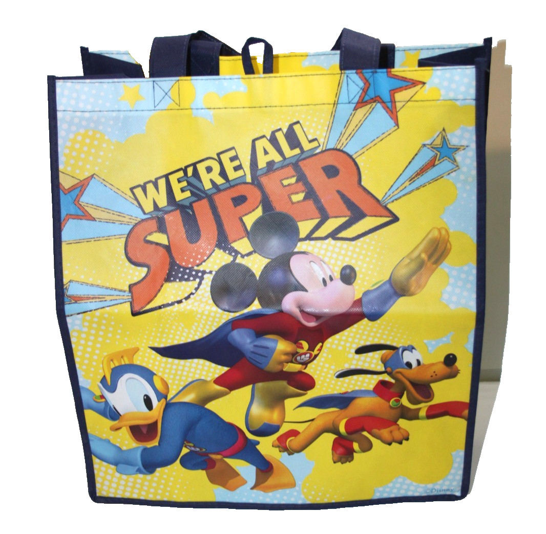 Disney Mickey Mouse Donald Duck Pluto We’re Super Reusable Eco Shopping Tote Bag