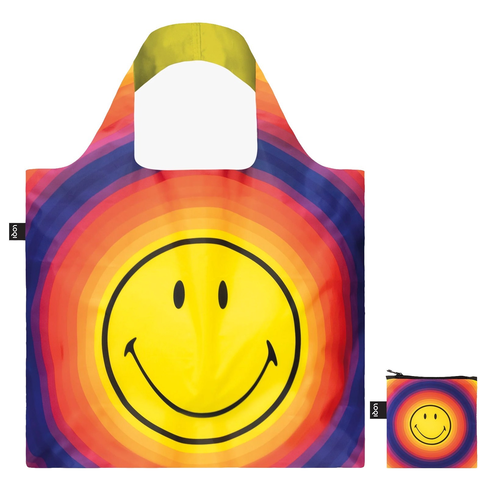 LOQI SMILEY Rainbow Capsule Recycled Reusable Shopping Bag