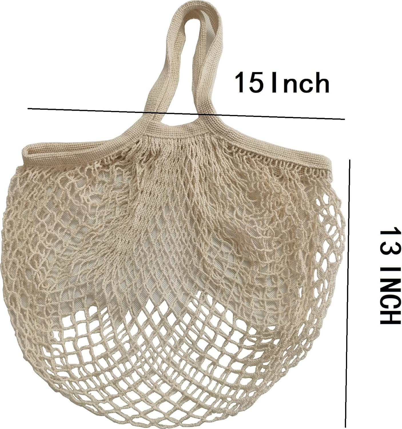 3 Pack Reusable Grocery Bags Cotton Net Shopping Tote Ecology Market String Bag