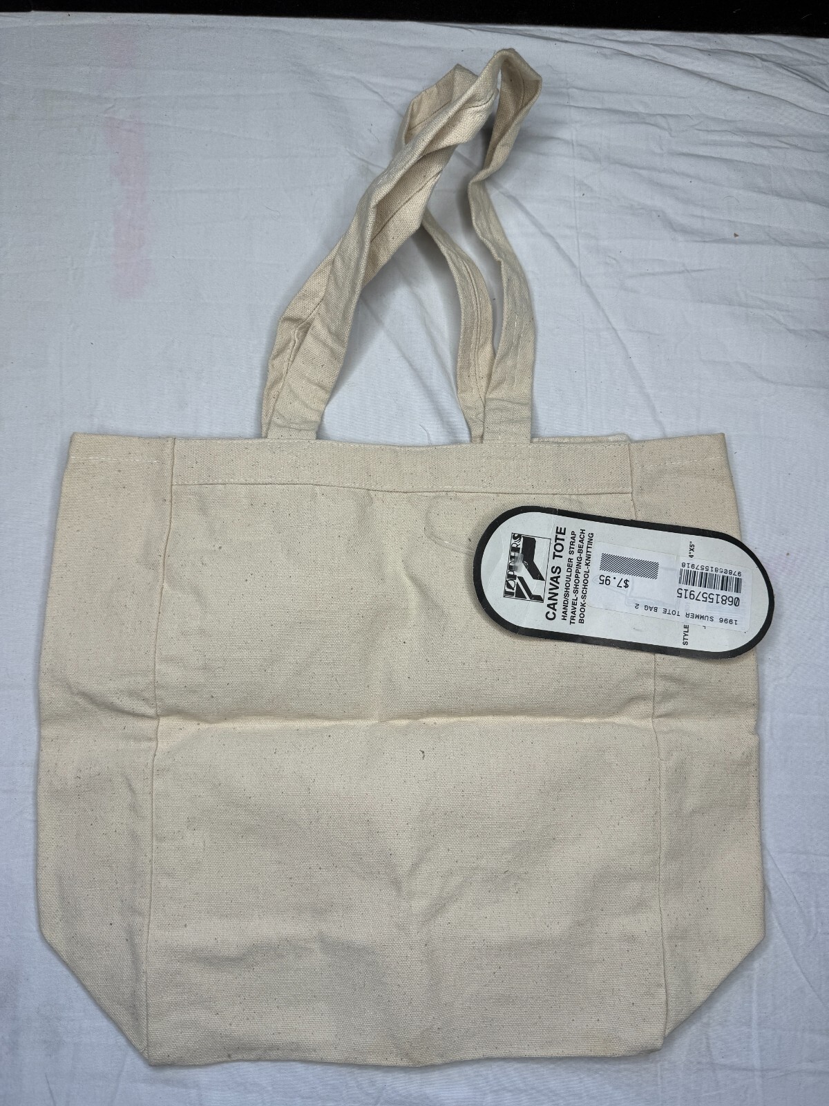 Vintage 90s Waldenbooks Reusable Tote Bag Canvas Bookbag NOS