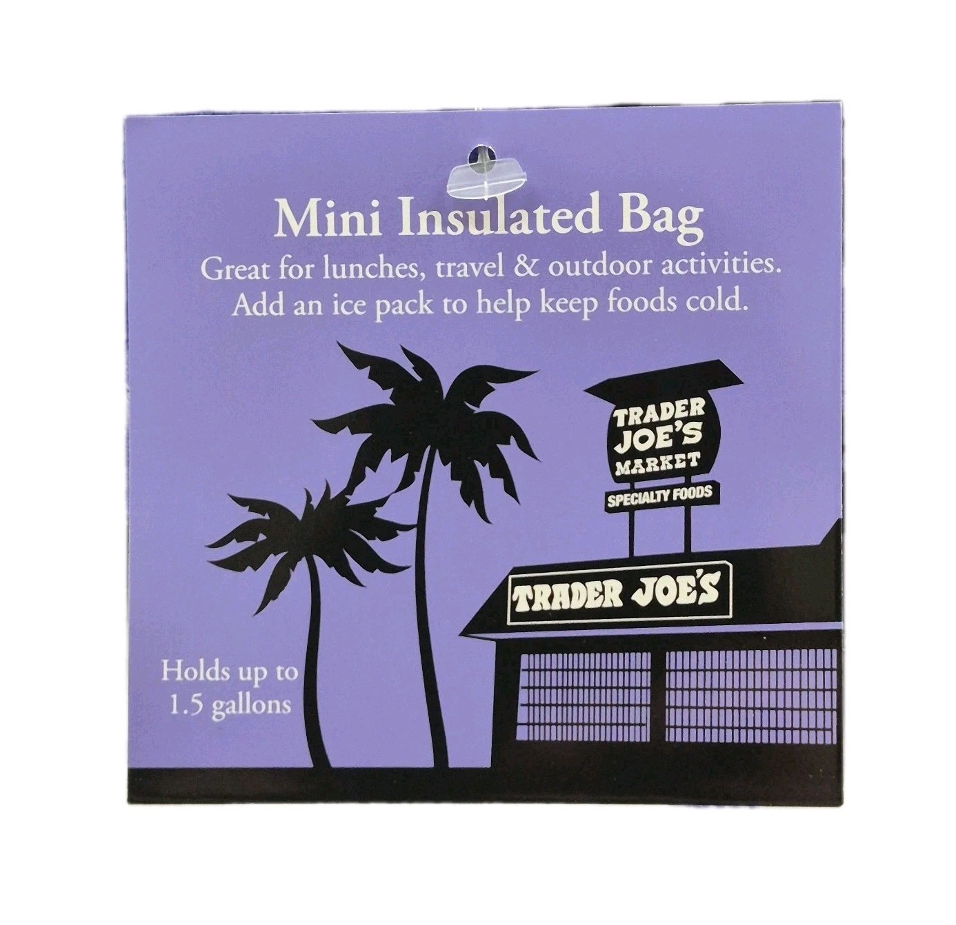 Trader Joe’s Market Mini Insulated Bag, Purple, Holds up to 1.5 Gallons