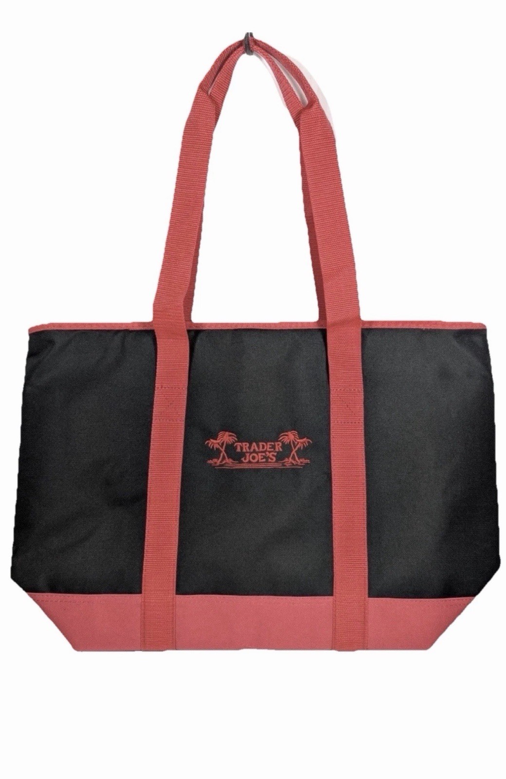 Trader Joe’s Insulated XL Red Black Cooler Tote Reusable Grocery Shopping Bag