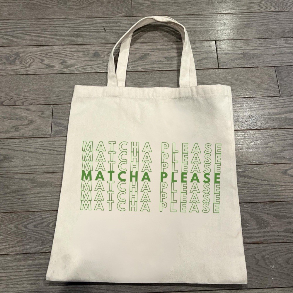 Matcha Please Tote Bag | Minimalist Green Tea Lover