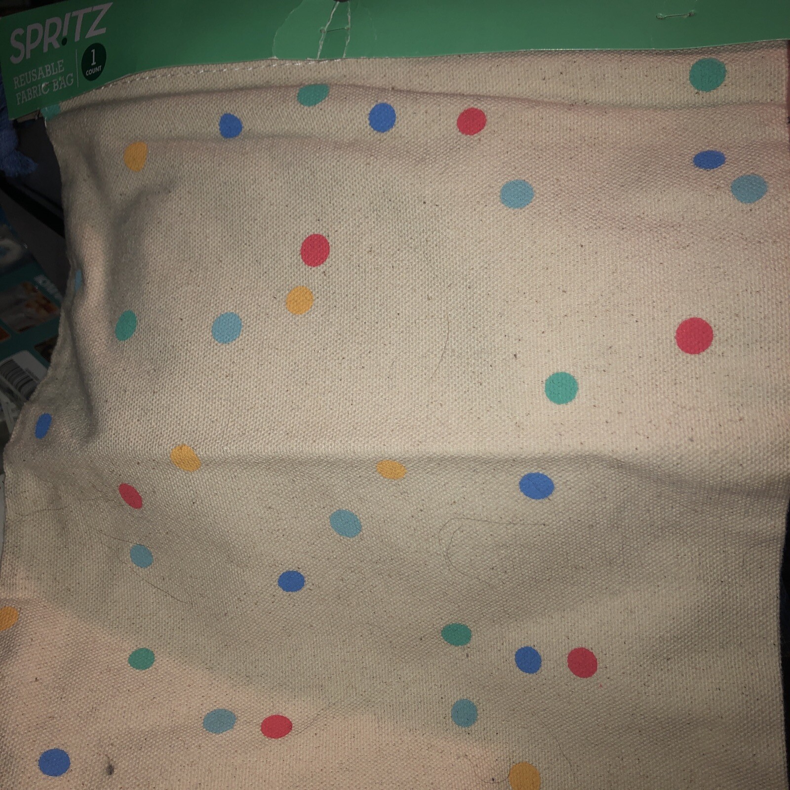 Spritz Brand; Reusable Bag; Canvas material with drawstring; Polka dots, Kids