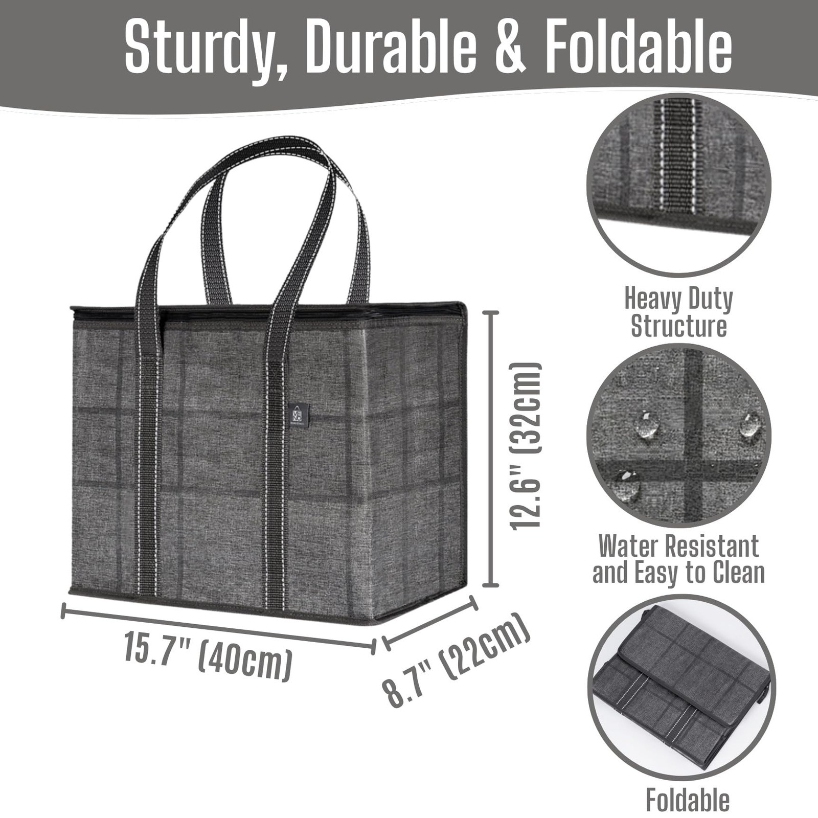 2 Pack Cooler Bag and Insulated Grocery Bags for Food Delivery, Collapsible C…