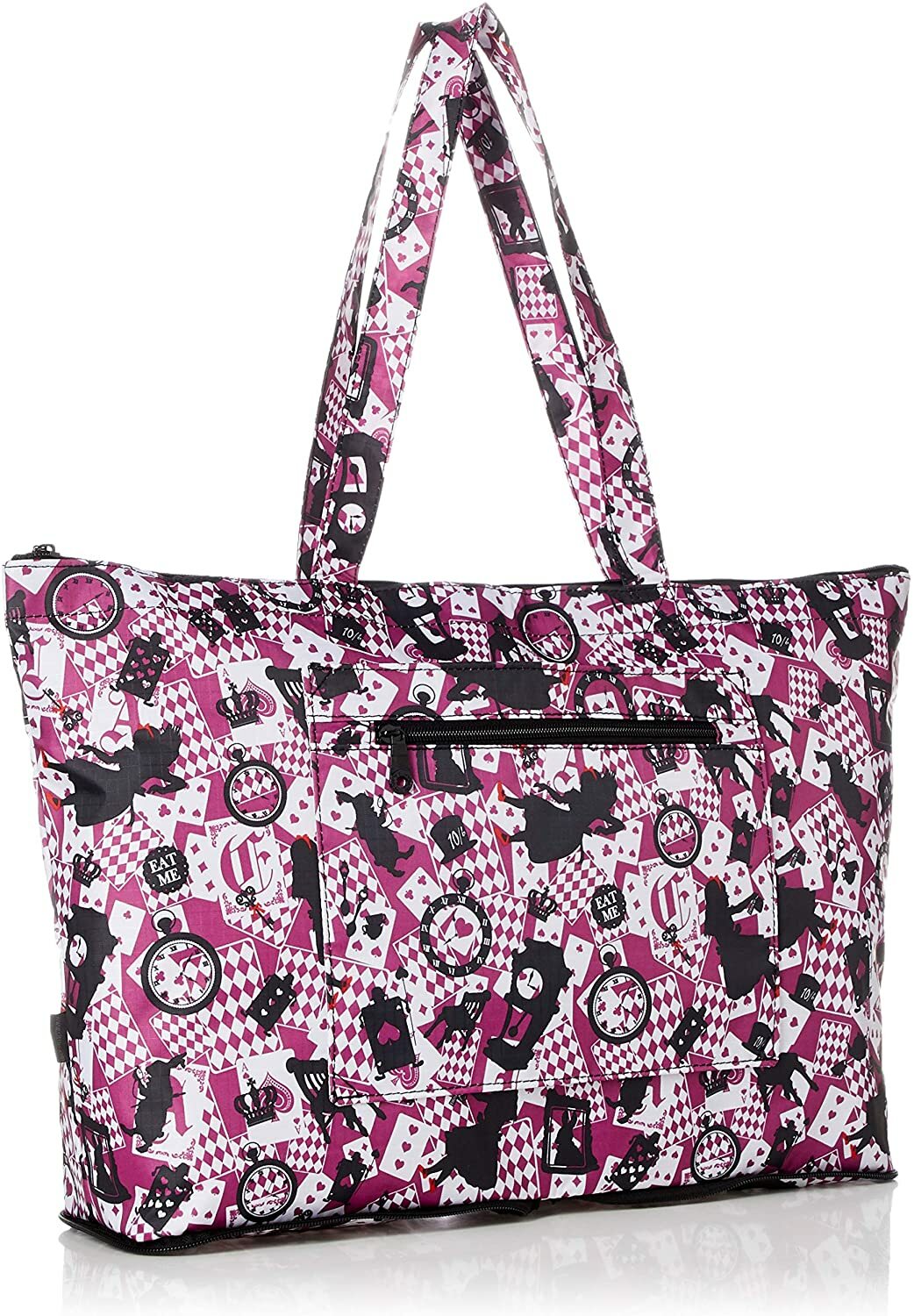 HAPITAS Eco Friendly Tote Travel Bag Alice in Wonderland Mauve 20L