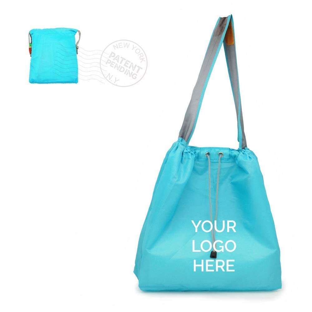 2 Pack Ripstop Nylon DrawString Reusable Shopping Bag Grocery Tote 2 PCS Pro