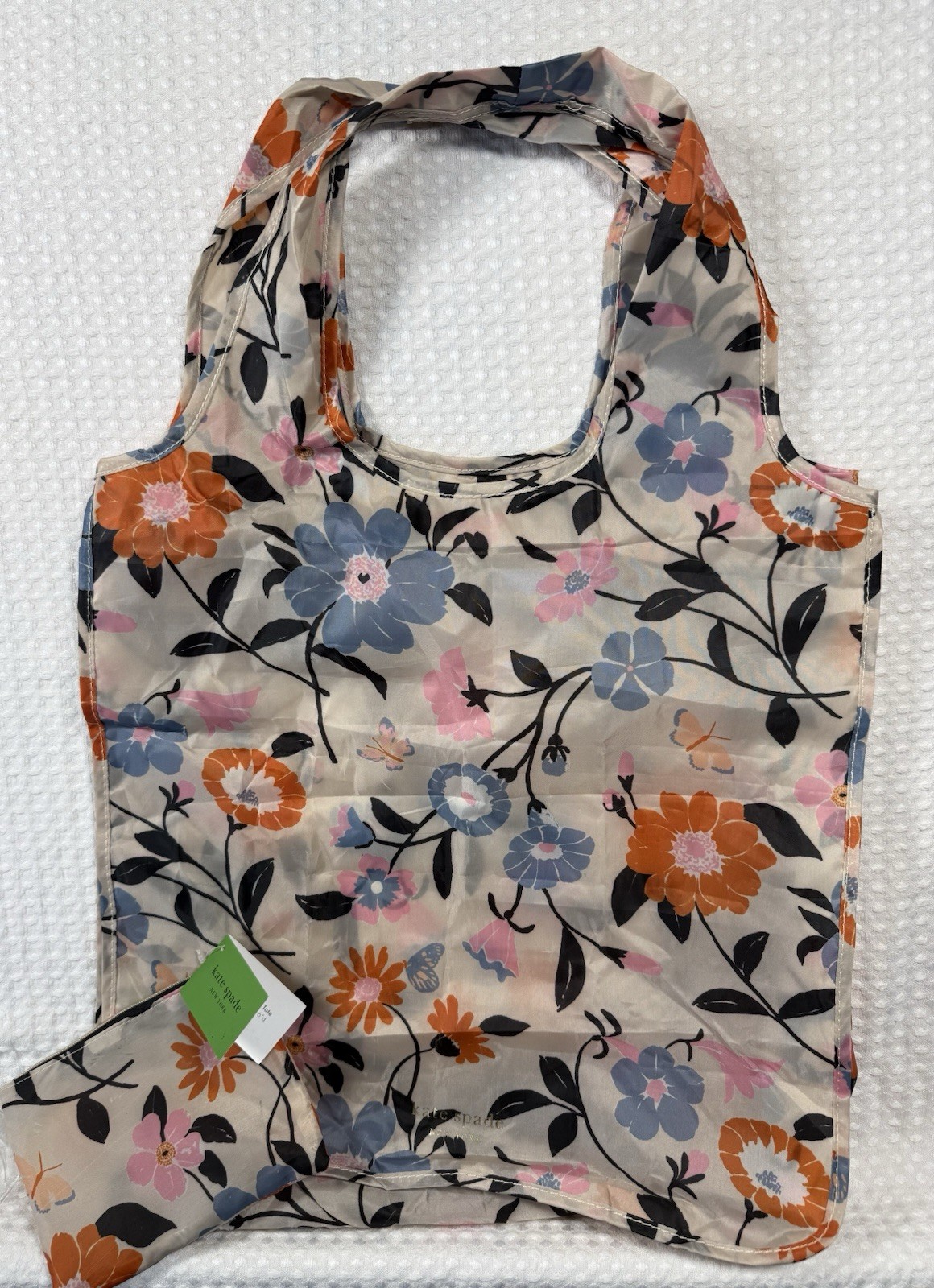 kate spade new york Floral Foldable Reusable Shopping Bag, Multicolor