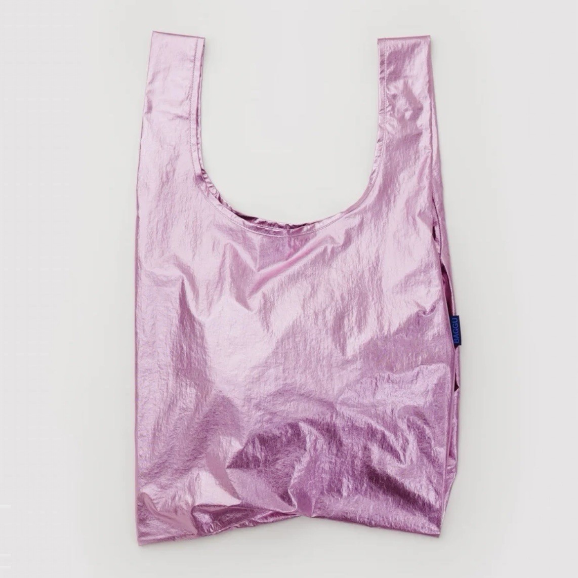 NEW! Baggu STANDARD BAG in “Blush Metallic” Washable Recycled Nylon, Holds 50lbs