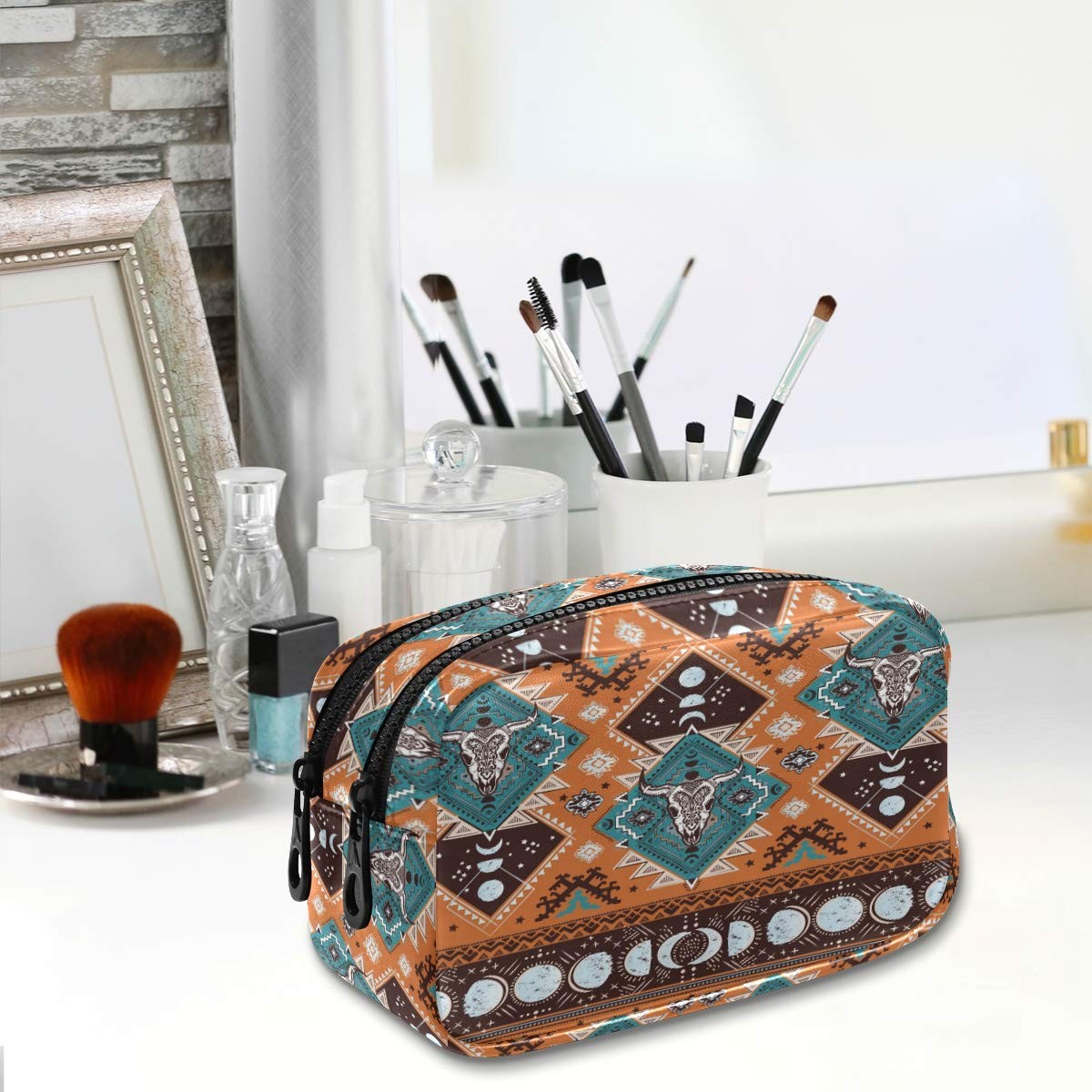 ALAZA Indian Tribal Aztec Ornament Geometric Pattern with Small, Multi1