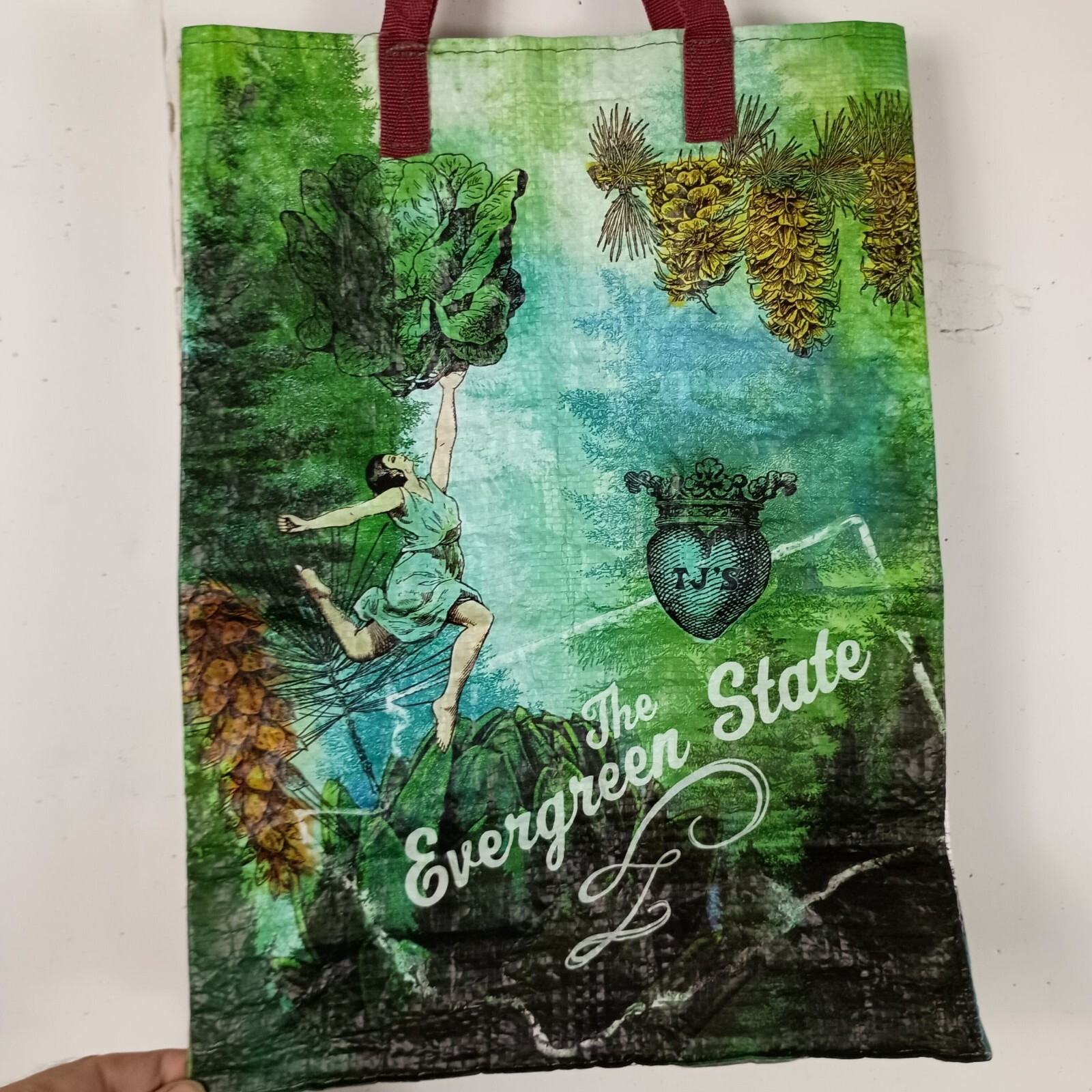 Trader Joes Washington State Reusable Grocery Tote Bag Evergreen State Northwest