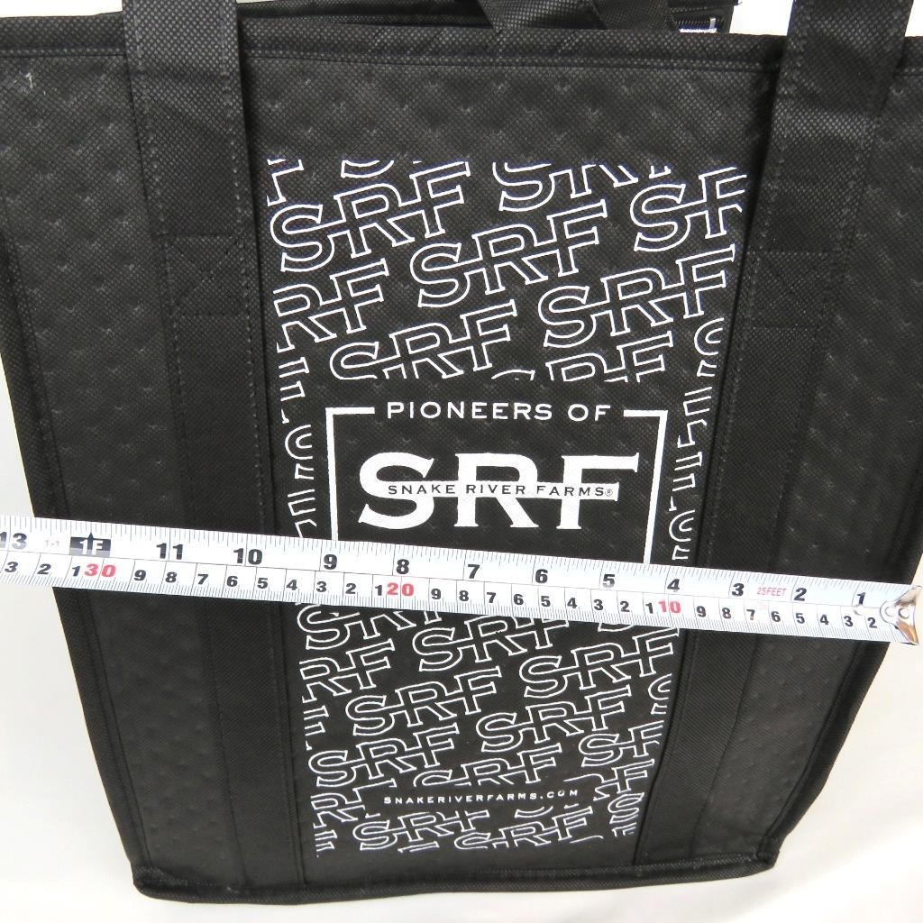 INSULATED Grocery Bag Reusable Large Cooler Shopping Tote BLACK SRF Logo