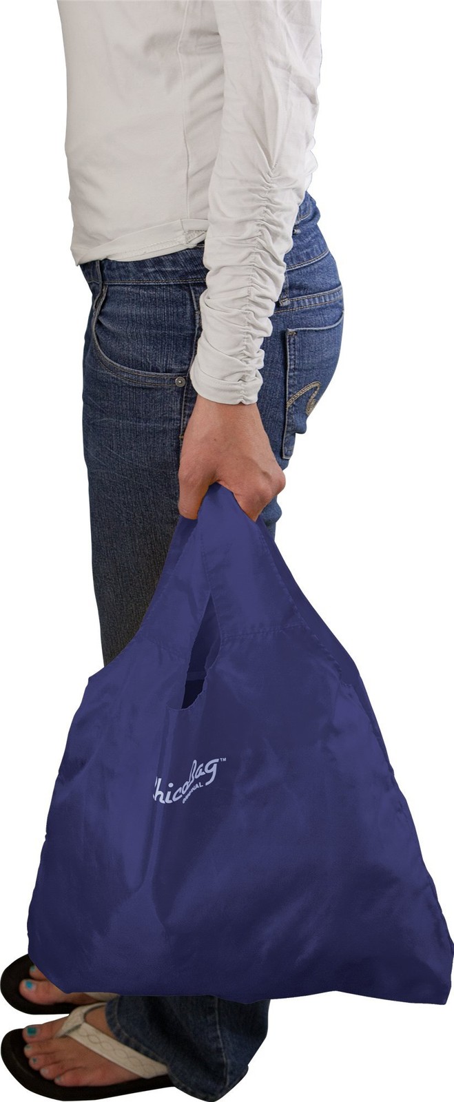 Original Compact Reusable Grocery Bag w/Attached Pouch and Carabiner Clip | P…