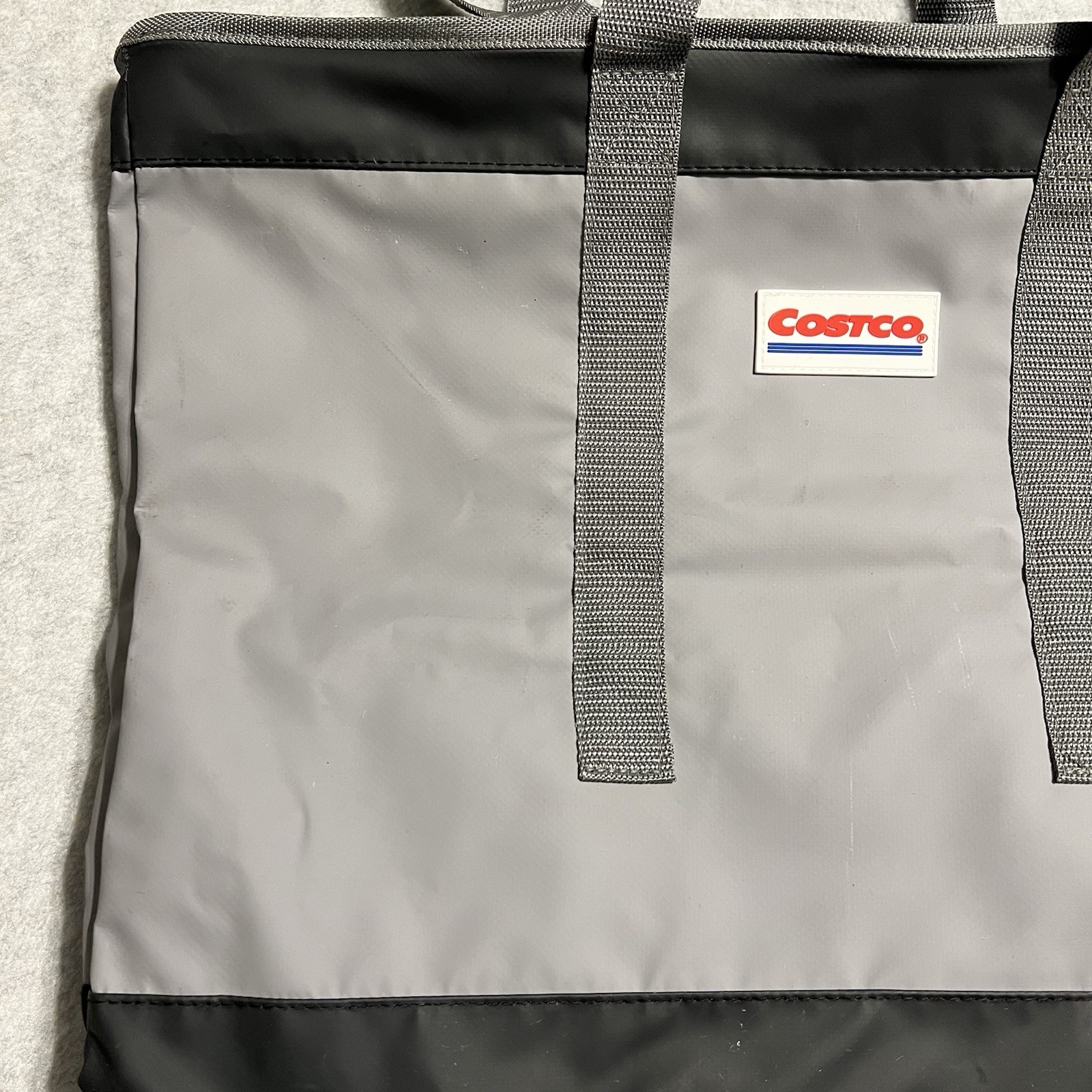 Gray Vintage Costco Wholesale Reusable Tote Bag 19 X 17 Water Resistant ￼