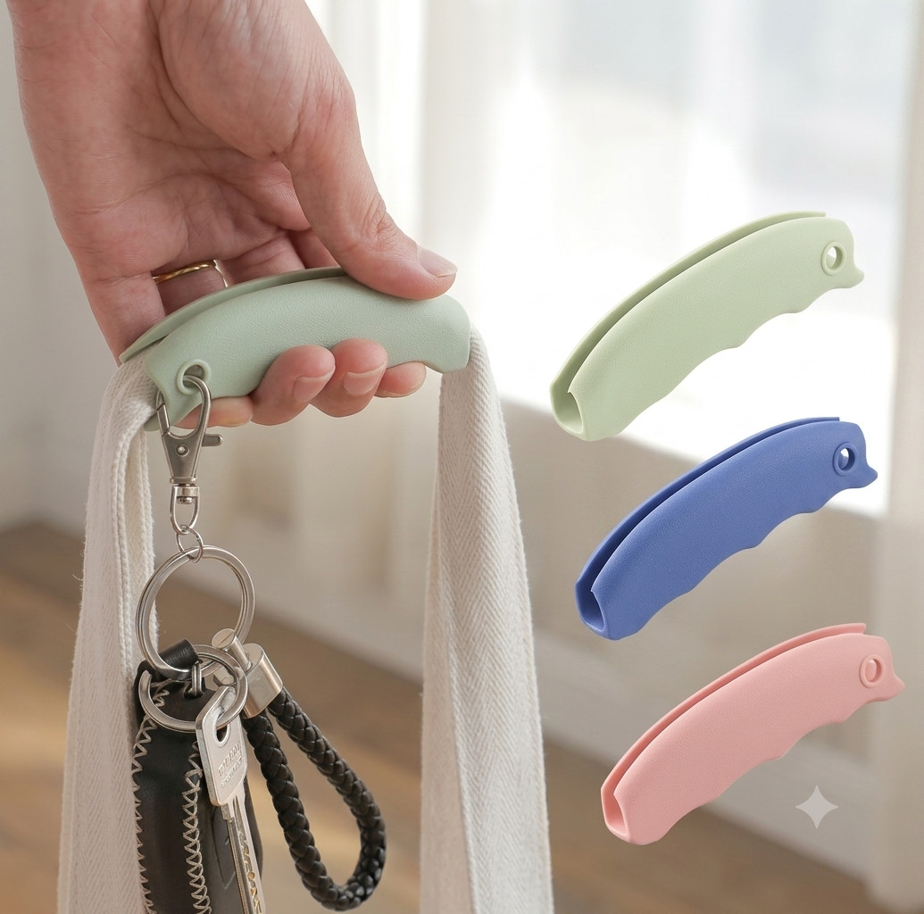 3PCS Silicone Shopping Bag Carrier Anti Slip Foldable Grocery Bag Handles