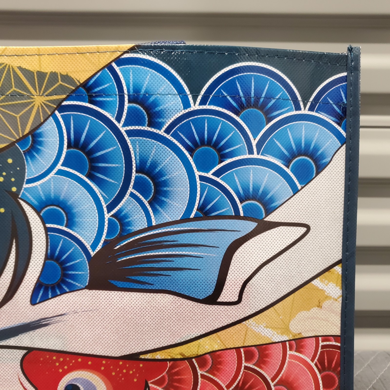 Abstract Koi Fish Reusable Grocery Shopping Tote Bag Medium 15x12x8″ Daiso Japan