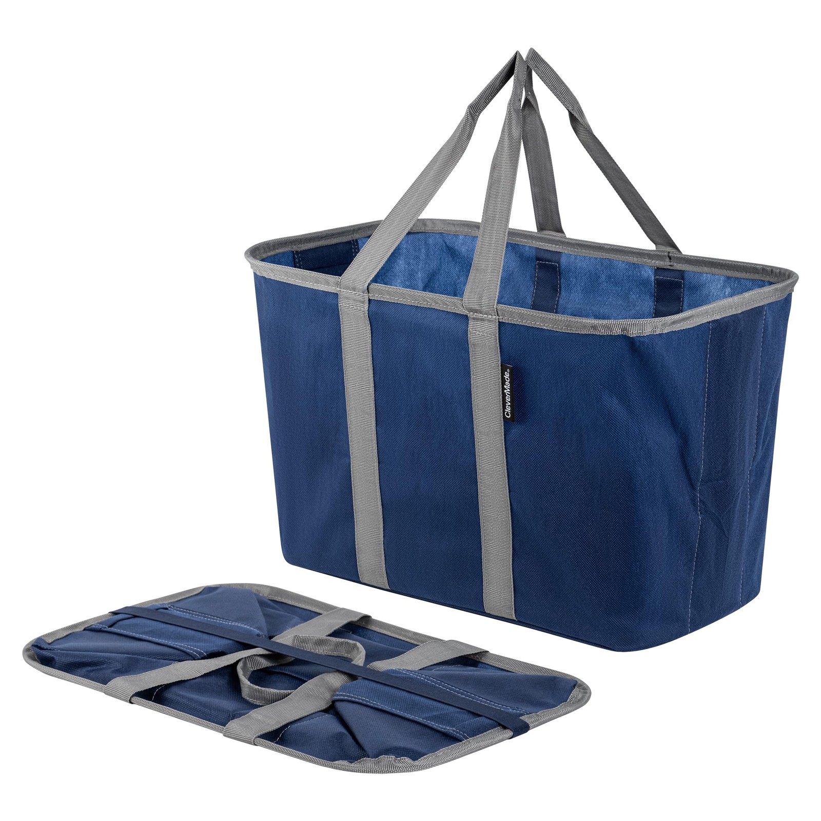 Reusable Collapsible Grocery Tote Basket 30L Heavy Duty Shopping Organizer