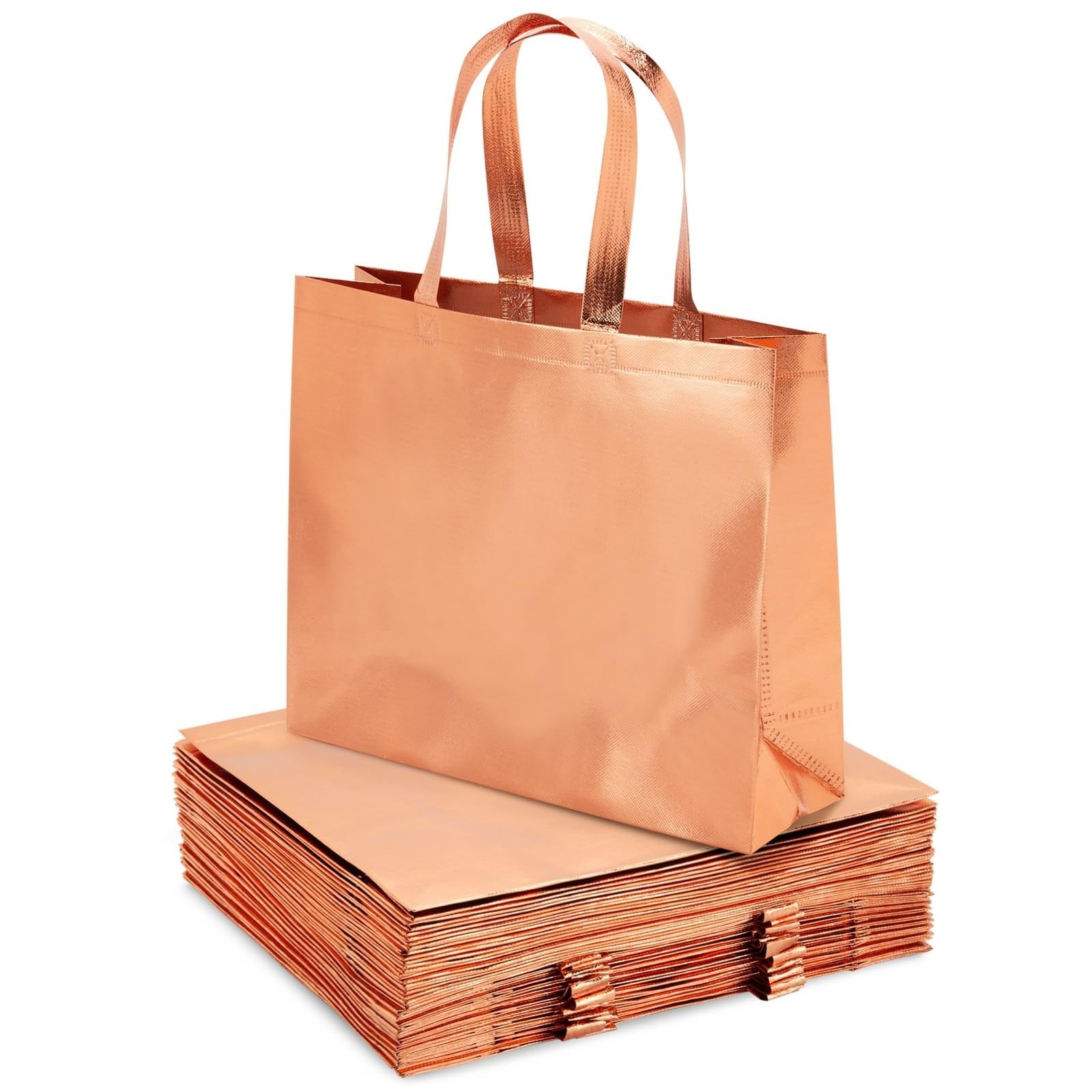 Juvale Reusable Grocery Tote Bags – Rose Medium, Gold Metallic