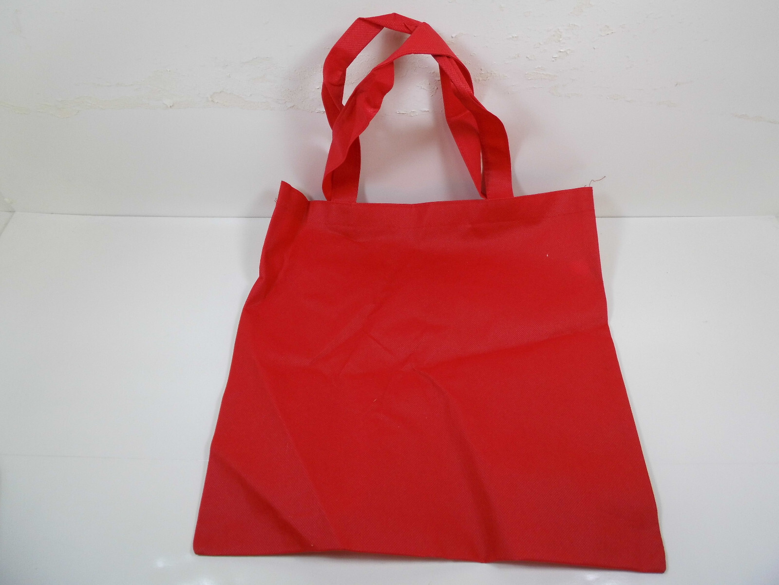 6 Tote Bags Shopping Bag 15″x15″ Red Black Tan Colors Solid Color Nylon Handbag