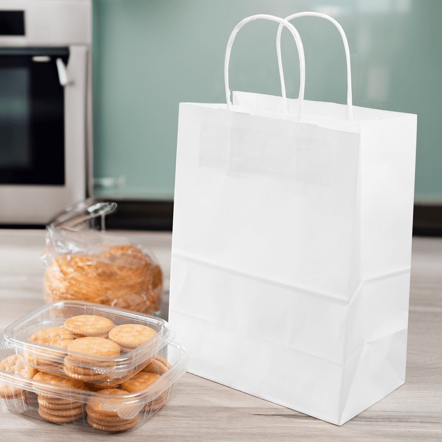 Karat Balboa Paper Shopping Bag with Twisted Handles, White – 250 pcs, FP-SB100W