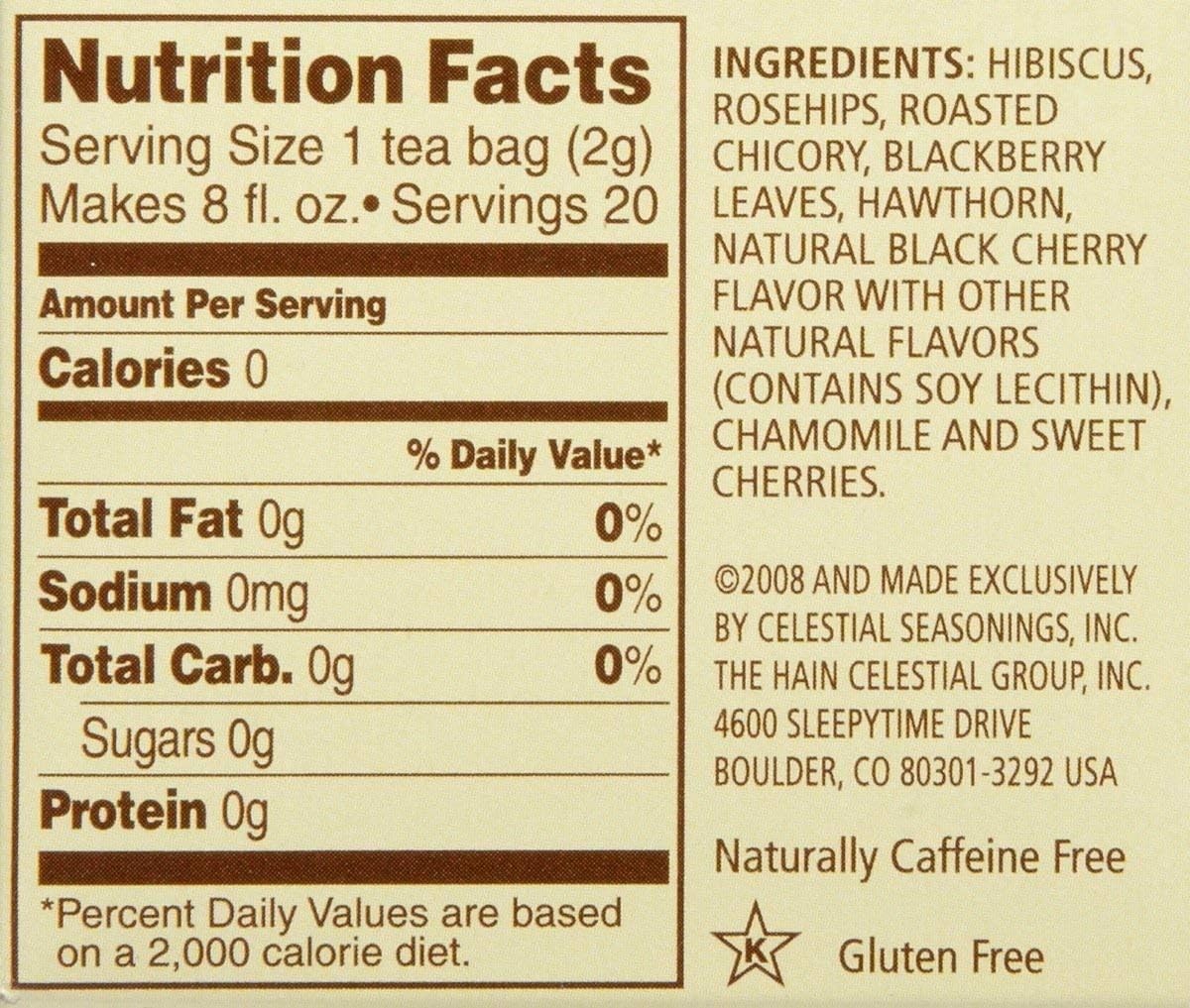 Celestial Seasonings Black Cherry Berry Tea Bags, 20 20 Count (Pack of 2)
