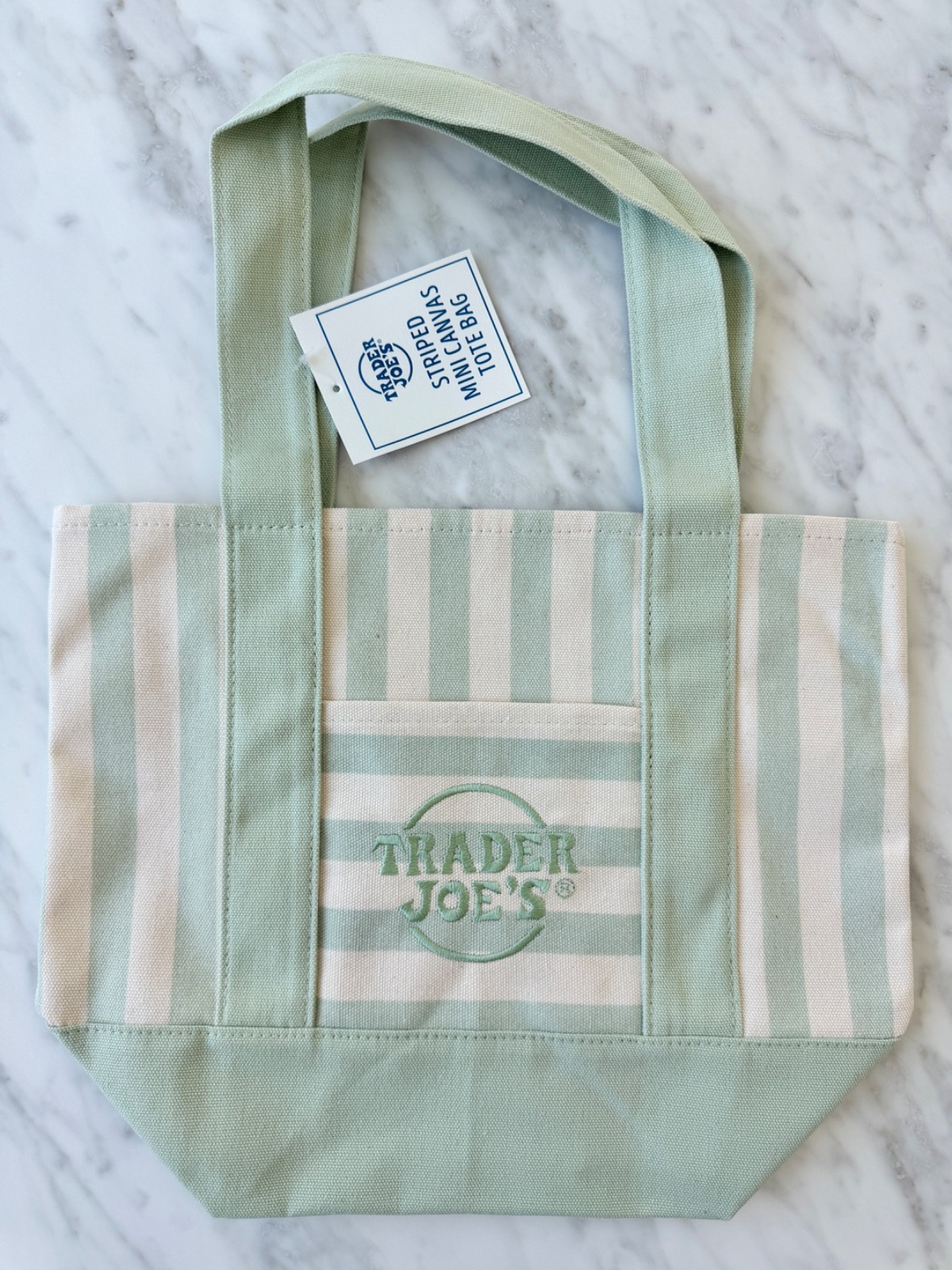 Trader Joe’s Mini Pastel Stripe Canvas Tote Bags Set of 4 Limited Edition NWT