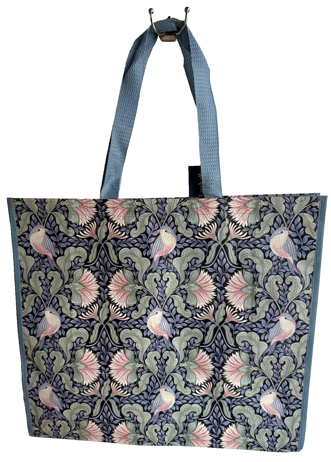MARSHALLS REUSABLE LARGE TOTE SHOPPING BAG FLORAL PINK BLUE PIMPERNEL NEW