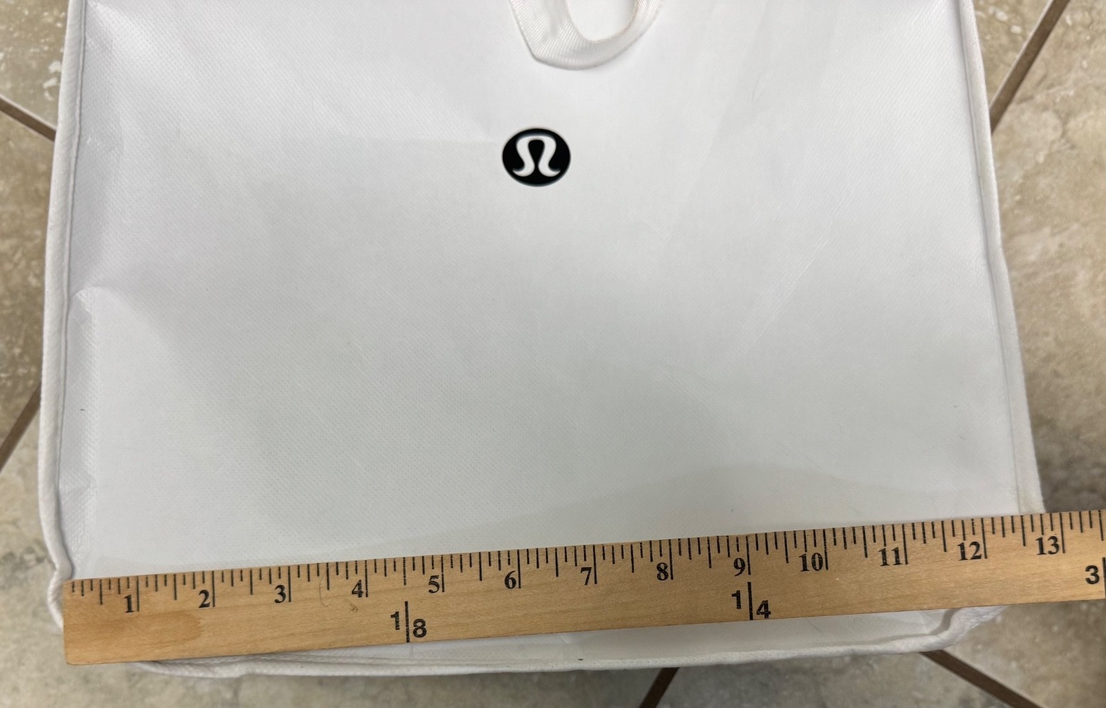 Lululemon Reusable Shopping Button Tote Bag Medium White Black