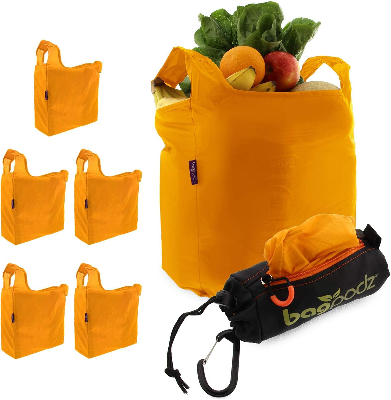 Sturdy Reusable Grocery Bags Foldable and Washable – Made from Ripstop Nylon Hol