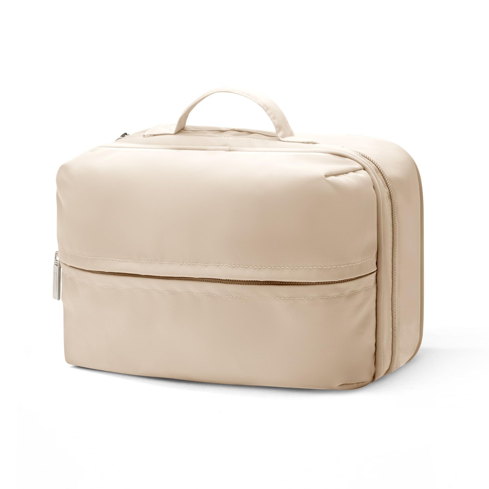 Travel Cosmetic Bag Women Portable Makeup 10.04″l X 6.5″w X 1.97″h, khaki