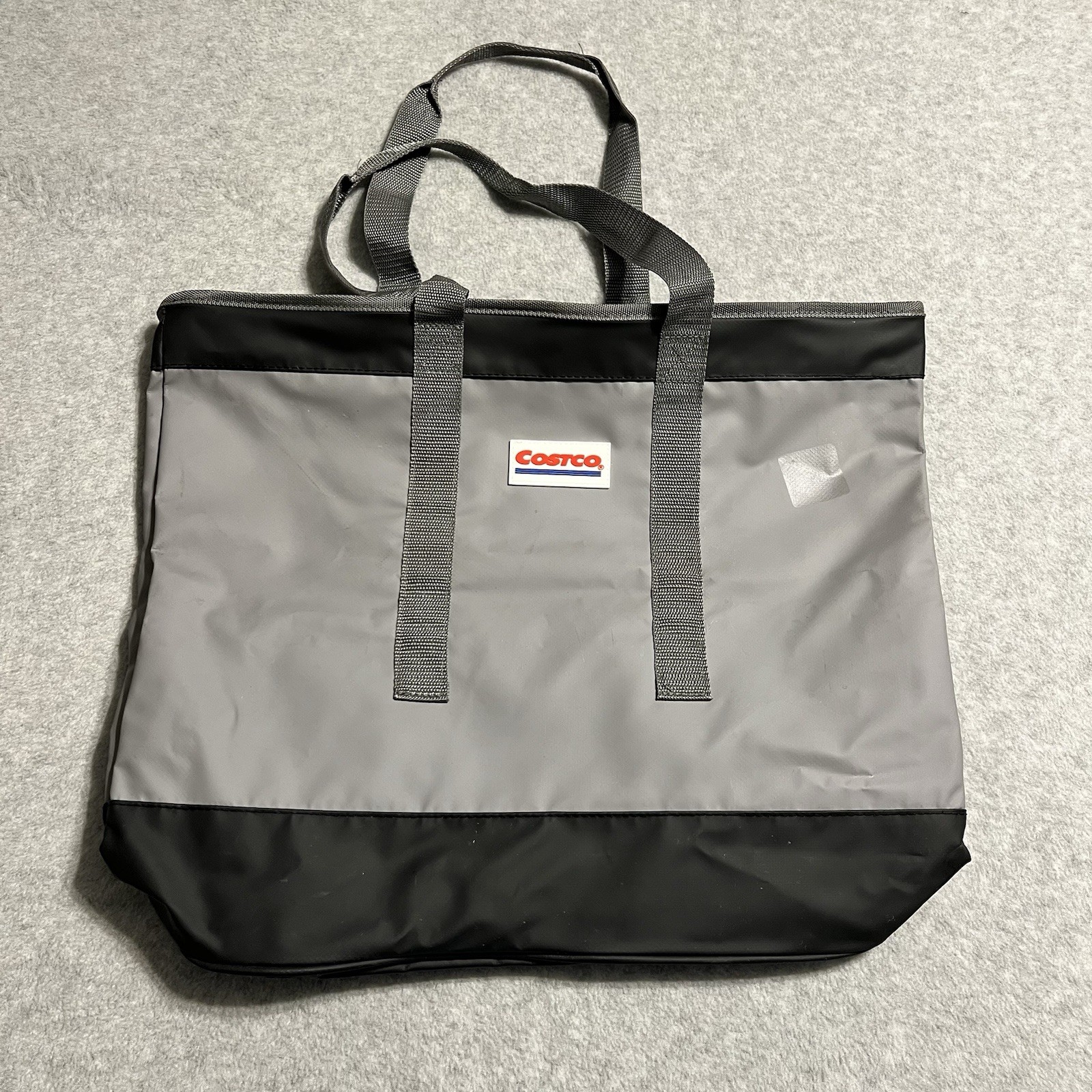 Gray Vintage Costco Wholesale Reusable Tote Bag 19 X 17 Water Resistant ￼