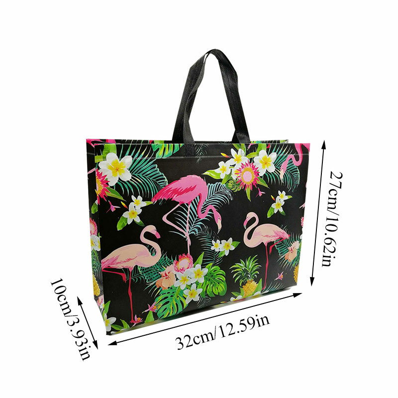 Eco Shopping Bag Pouch Travel Flamingo Printing Non-woven Fabric Folding Bag