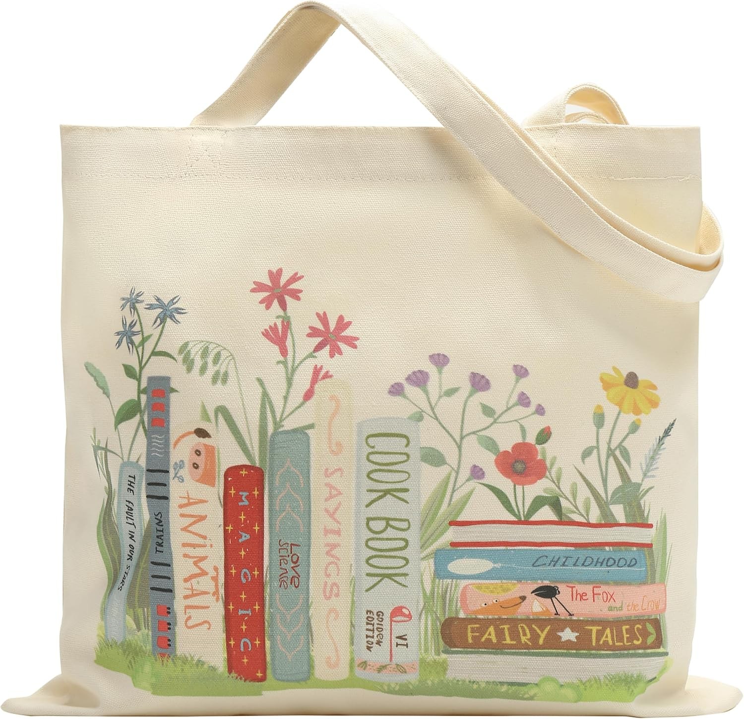 Canvas Tote Bag for Women Lady Girls, Reusable Shoulder Tote Bag with Inner