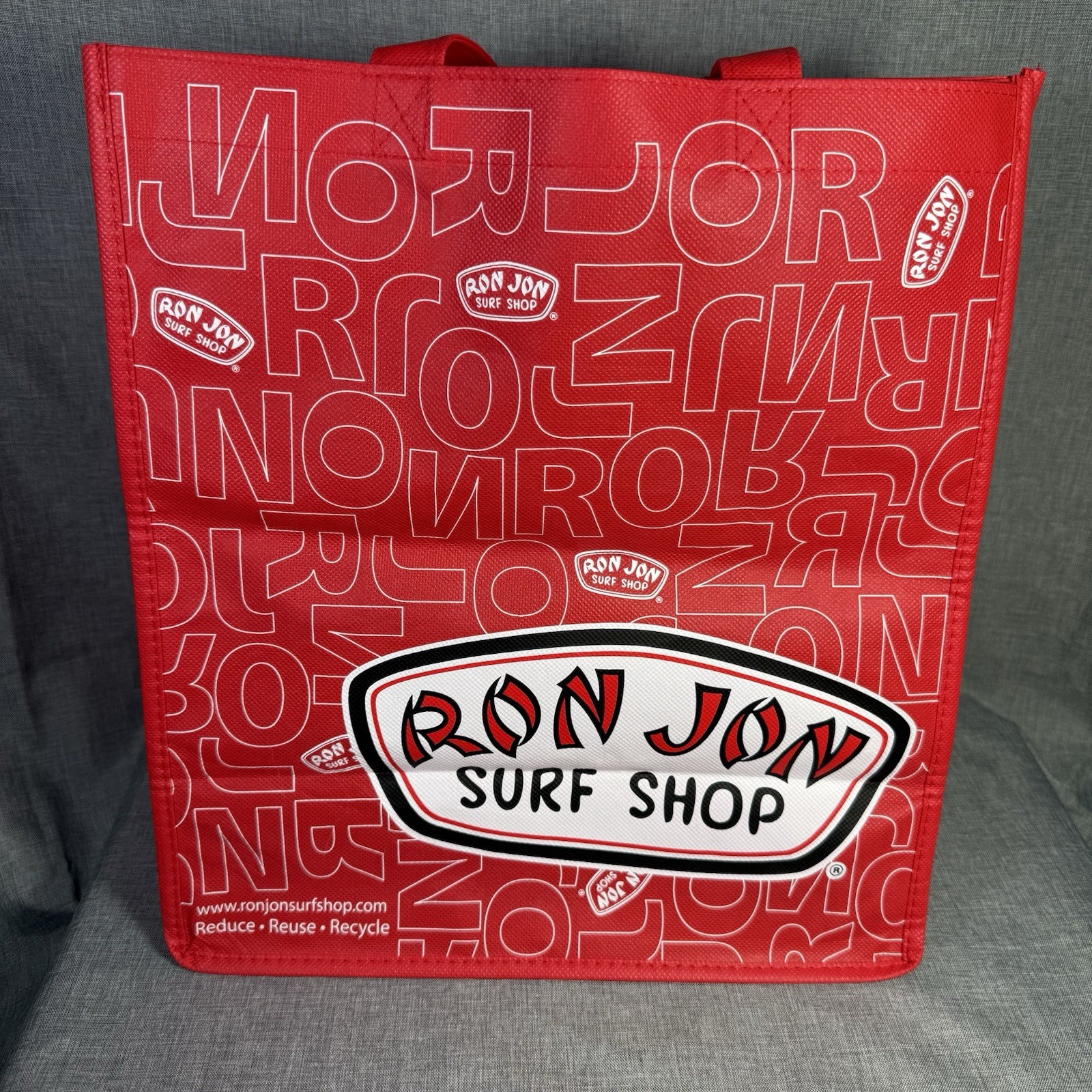 Ron Jon Surf Shop Reusable Shopping Bag Red Letters Reduce Reuse Recycle Tote